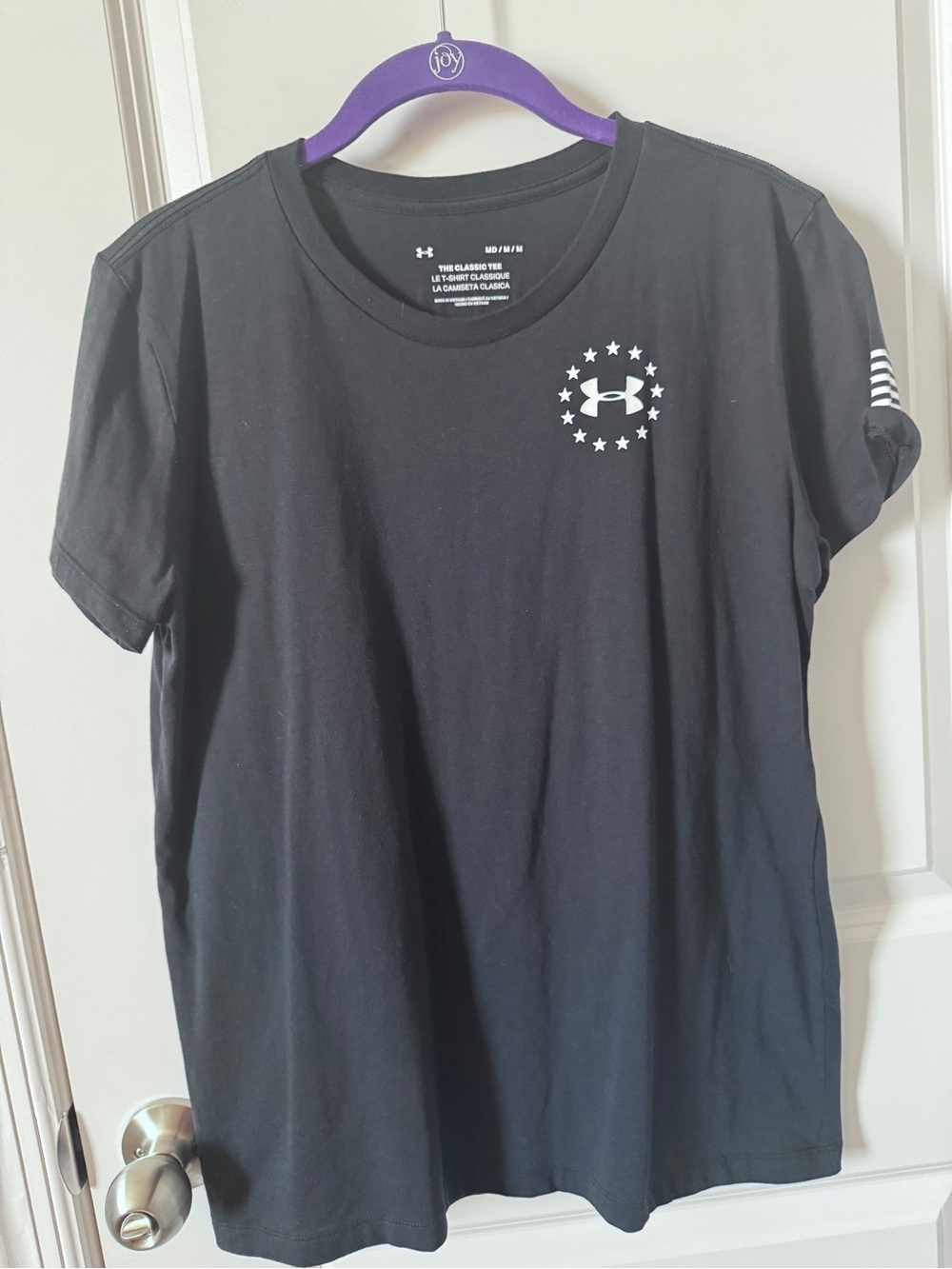Under Armour Black Classic Short-Sleeve Tee with White Star Logo-Medium